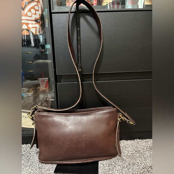 Coach 97’ Equestrian slim brown leather crossbody bag - Picture 1 of 11